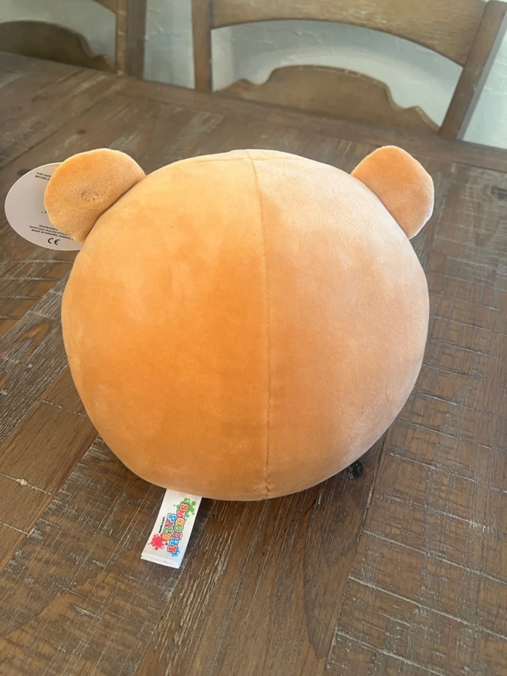 Plush Bear Toy in Light Brown with Pink Heart Glasses